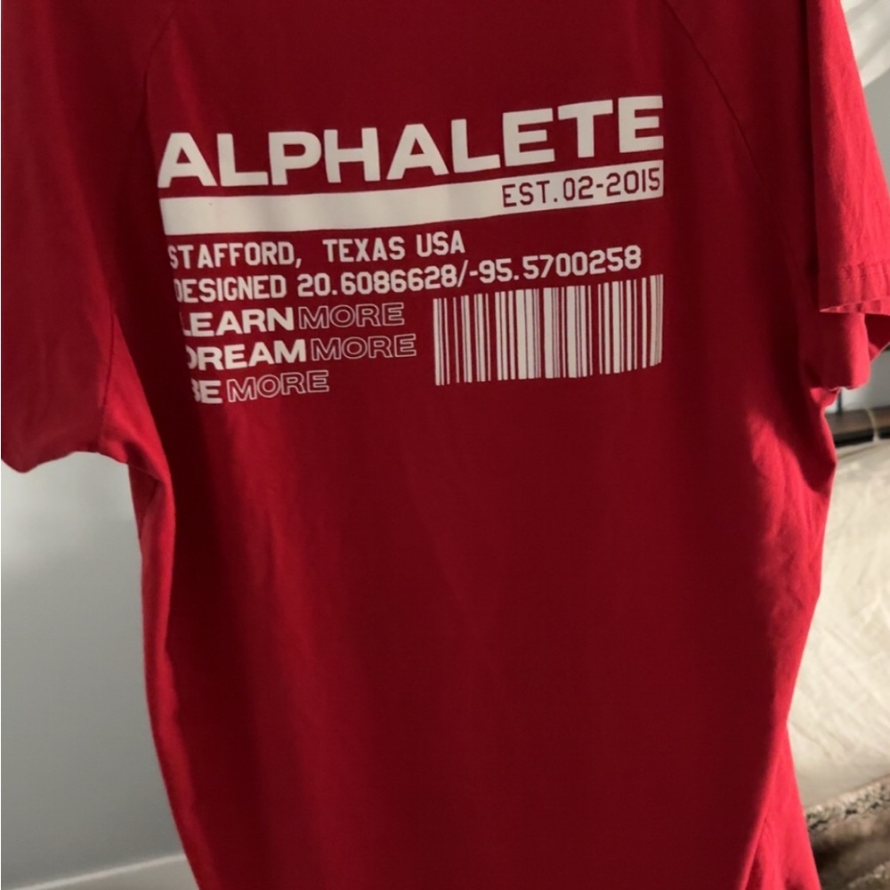 Alphalete Maroon Tee with White Print